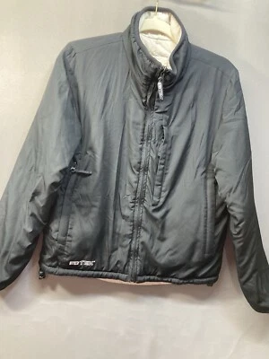 Abrigo Eddie Bauer EBTek Para Hombre Pequeño Negro Beige Reversible Bolsillos con Cremallera Completa Foto 1 de 4