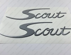 SCOUT BOAT LOGO SILVER DECALS STICKERS 25" x 6.7" 2pcs. - Picture 1 of 6