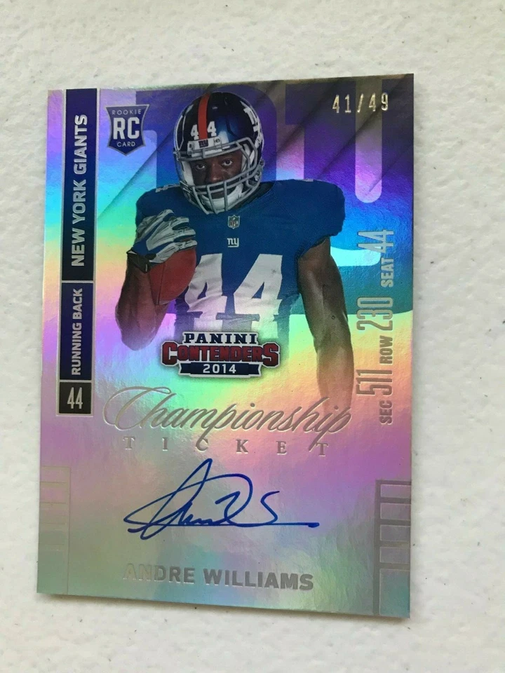2014 Contenders Championship Ticket ANDRE WILLIAMS Autograph auto /49 - Image 1 of 1