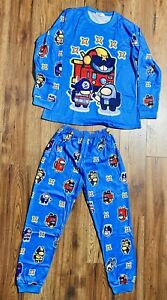 YOUTH Boys Sz 10-12 (L) Blue Pajama Set Among Us Video Game Gamer Clothing 150