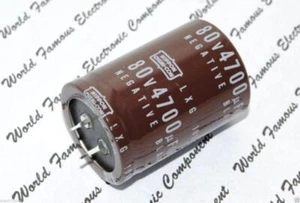 1pcs NIPPON 4700uF 80V LXG Snap-In Capacitor , NEGATIVE BLACK - Picture 1 of 6