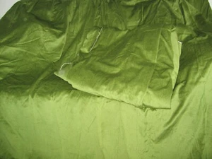 Huge Pair Vintage 1980`s Corduroy  Bright Green curtains  110" W x 80"L, PLUMBS - Picture 1 of 9