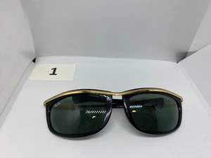 B&L Ray-Ban Sunglasses 1980s Black Gold L1000 Olympian 4 3/4" Temple Length - Picture 1 of 7