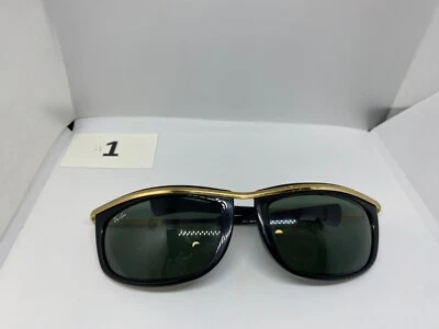 B&L Ray-Ban Sunglasses 1980s Black Gold L1000 Olympian 4 3/4" Temple Length - Image 1 of 4