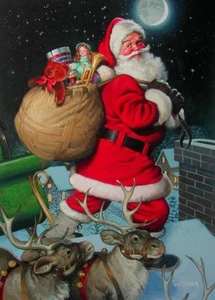 Santa & Sack Diamond Mosaic Painting Mosaic Kit 25 cm x 30 cm - Picture 1 of 6