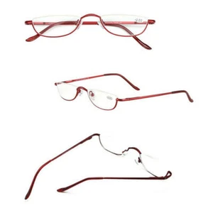 Hot Reading Glasses High definition Metal Hinges Half Moon Semi Rimless Eyeglass - Picture 1 of 12
