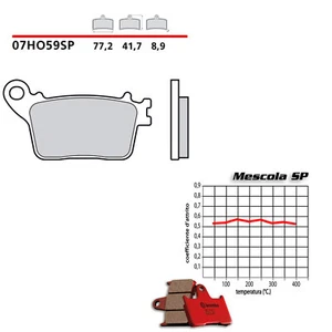 07HO59SP Bremsbeläge Hinten BREMBO Honda 600 CBR600RR 09> - Bild 1 von 1