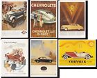 6 x cartes postales publicitaires automobiles MG TD Rover 75 Chrysler Ford V8 Cadillac Chevrolet