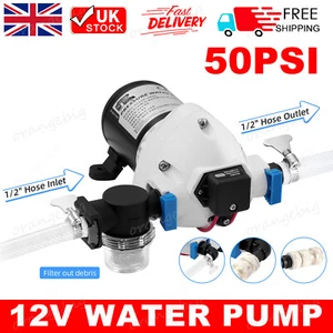 12V 50PSI Automatic Self-Priming Water Pump For Caravan Motorhome Boats RV Truck - Picture 1 of 12