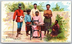 Trade Card c1892 Zululand KwaZulu-Natal South Africa Singer Manufacturing Co. - Picture 1 of 2