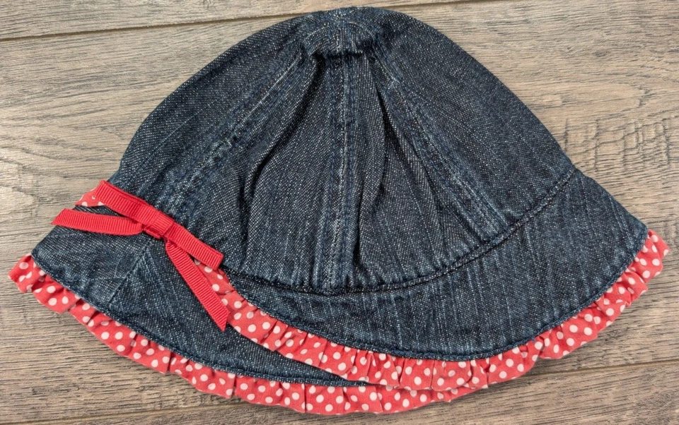 Baby Girl Clothes New Gymboree 0-3 Month Little Lady Ladybug Jean Bucket Hat - Image 1 of 2