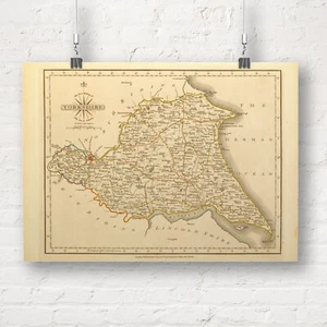 Map of East Riding of Yorkshire, England 1793. British Map Repro Print/Poster - Picture 1 of 1