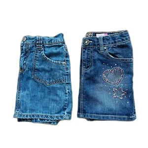 Gymboree + Children's Place Denim Skirts 2 Pieces Sparkles Pockets Size 6/7 - Picture 1 of 13