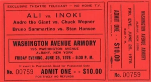 Muhammad Ali Vs Antonio Inoki Original Unused Red CCTV Ticket - New York Armory - Picture 1 of 2