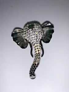 Spilla Carolee testa di elefante strass 2-3/4”L campione nuova senza etichette non firmata CS 412 - Foto 1 di 3