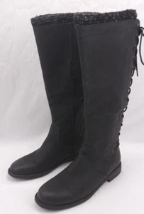Shoedazzle Ellectra Boot Womens Size 9 Lace Up Knee High Faux Leather - Picture 1 of 8
