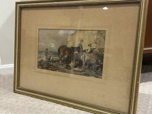 Watercolor on Paper United Kingdom 19th Century Signed - Picture 1 of 6