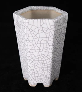 Fine Hexagon Cascade Keishi, Shito, Mame Bonsai Pot + Mesh - 2.75"x 2.75"x 4" - Picture 1 of 11