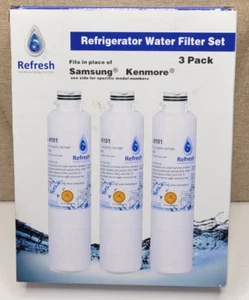 Refresh Refrigerator Water Filter R-9101 For Samsung / Whirlpool - NEW Pack of 3 - Picture 1 of 15
