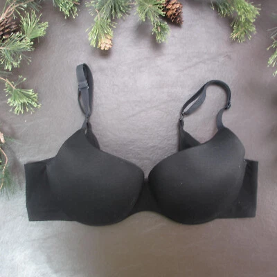 Victoria's Secret 胸罩 36C 黑色衬垫钢圈可调扣背 — 第 1/4 张图片