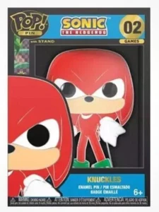 Funko Pop! Pin 02 Sonic the Hedgehog Knuckles Glow In The Dark 4" Enamel Pin - Picture 1 of 5