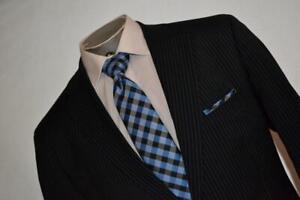 45029-a Boss Hugo Boss Suit Jacket Wool Size 44L Pants 38 X 34 Adult Mens