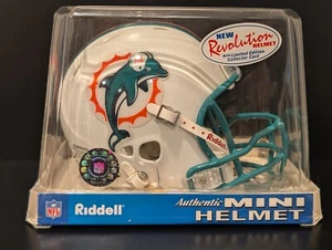 MIAMI DOLPHINS RIDDELL MINI HELMET AUTHENTIC w/ CARD LIMITED EDITION REVOLUTION - Picture 1 of 7