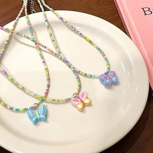 Dopamine Necklace Butterfly Necklace Colorful Necklace Fashion Accessory - Picture 1 of 15