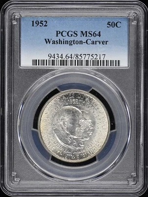 WASHINGTON CARVER 1952 50C Silver Commemorative PCGS MS64 - Image 1 of 2