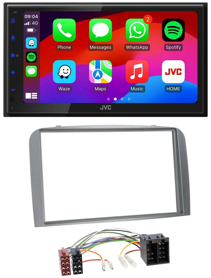 JVC Bluetooth USB MP3 2DIN DAB Autoradio für Alfa Romeo 147 GT 00-10 silber - Bild 1 von 4