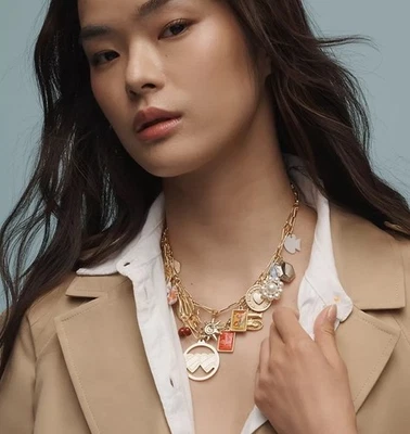 Collar con dije de doble capa Anthropologie nuevo con etiquetas Foto 1 de 3