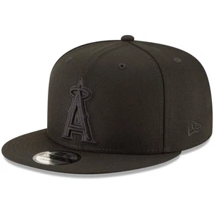 Los Angeles Angels New Era Black on Black 9FIFTY Team Snapback Adjustable Hat - - Picture 1 of 5
