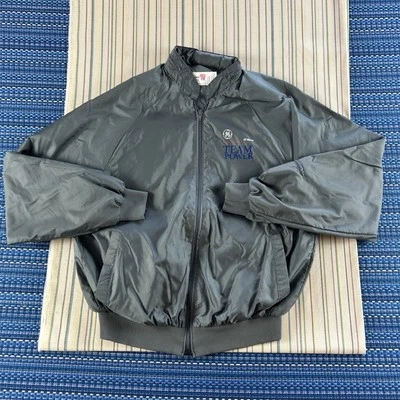 复古 King Louie 夹克男式大号灰色 GE 摩托车品牌轻便 #8377 — 第 1/4 张图片