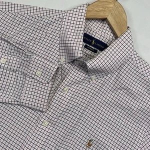 Ralph Lauren Shirt Mens Large Custom Fit Oxford Plaid Long Sleeve Button Down - Picture 1 of 11