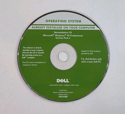Microsoft Windows XP Professional Service Pack 2 DELL Reinstallation CD Disk - Image 1 of 3