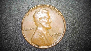 1957 D LINCOLN WHEAT PENNY DIE CHIPS BI N LIBERTY AND 5 ON 1957, DDO - Picture 1 of 2