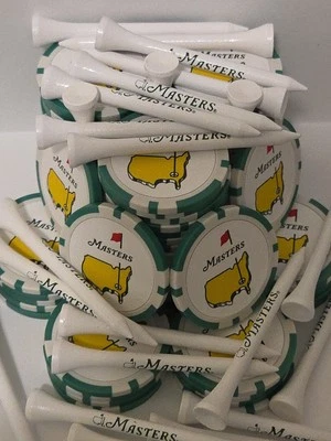 (50 PACK) "25" Masters Augusta National Poker Chips / With" 25" Rare MASTER TEES