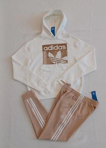 New Men's Adidas Originals Trefoil Outfit/Set~Magic Beige/White ~Size Medium - Picture 1 of 9