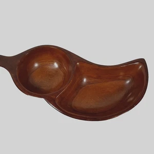 Pantalcraft Tray Handmade In Haiti Genuine Mahogany Cold Food Divided Vintage - Picture 1 of 5