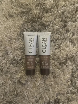 2x Covergirl Clean Invisible Foundation 180 *GOLDEN CARAMEL * - Image 1 of 2