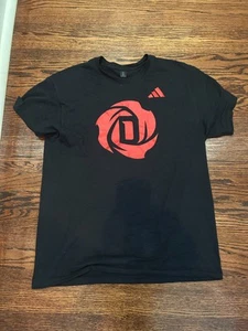 Adidas Chicago Bulls Derrick Rose Night Black T-Shirt Men's Large - Picture 1 of 1