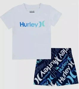 2 PIECE HURLEY BOYS T-SHIRT & SIGNATURE LOGO SHORTS SET, SZ 6 (5-6YEARS)  - Picture 1 of 2