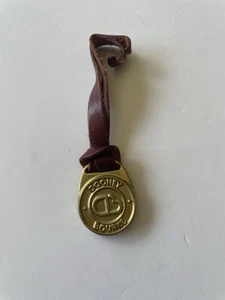 Vintage Dooney und Bourke Taschenanhänger goldfarben Ersatzanhänger Lederriemen - Bild 1 von 5