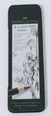 FABER-CASTELL  Bleistift Castell 9000 Jumbo 5 Stück 119305 HB, 2B, 4B, 6B, 8B - Bild 1 von 3