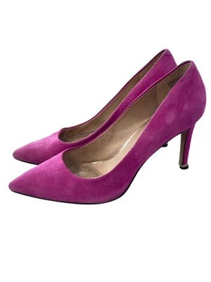 Kenneth Cole Riley 85 Bomba Talla 8 Rosa Magenta Gamuza Cuero Punta Tacones Foto 1 de 4