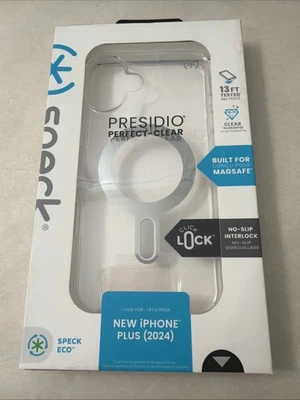 GENUÍNO Speck Presidio Clear MagSafe com Capa ClickLock PARA iPhone 16 MAIS NOVO! - Imagem 1 de 3
