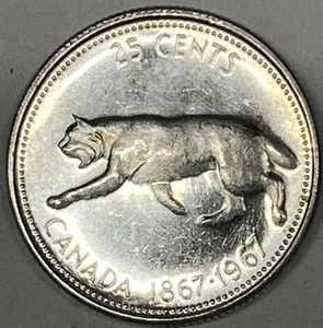 1967 Canada Silver 25 Cents Silver Quarter. Nice Example.  Free Shipping !! - Picture 1 of 5