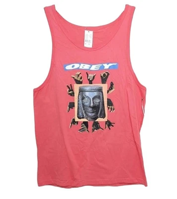 NUEVA Camiseta sin mangas Obey Coral Sign Language Hawaii para hombre talla S surf skate Foto 1 de 4