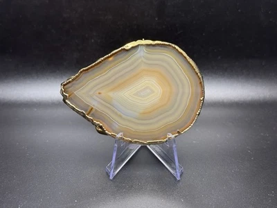 Hebilla de cinturón de geoda de ágata pulida corte vintage Foto 1 de 4