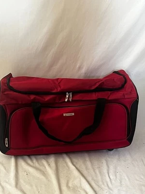 New TAG Ridgefield Lightweight Red Duffel Bag 25" Rolling Two Wheeled Check In - Image 1 of 4